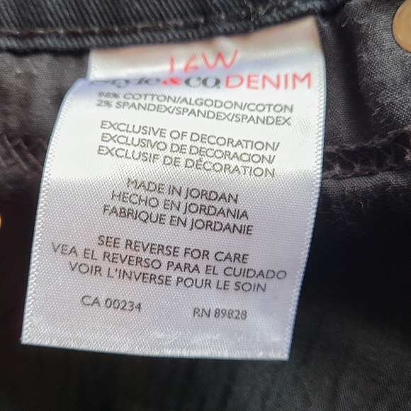 Style & Co. Denim Woman's Stright Leg Jeans, Size: 16W Color: Black - Picture 8 of 12